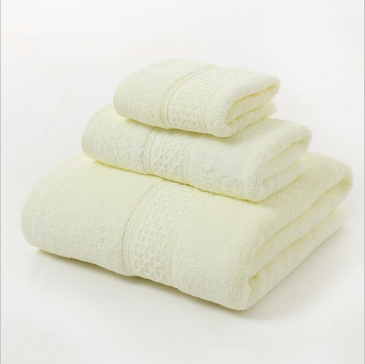 Pure Cotton Plain Broken Covers Long-staple Three-piece Suit Bath Towel - One Red Hill